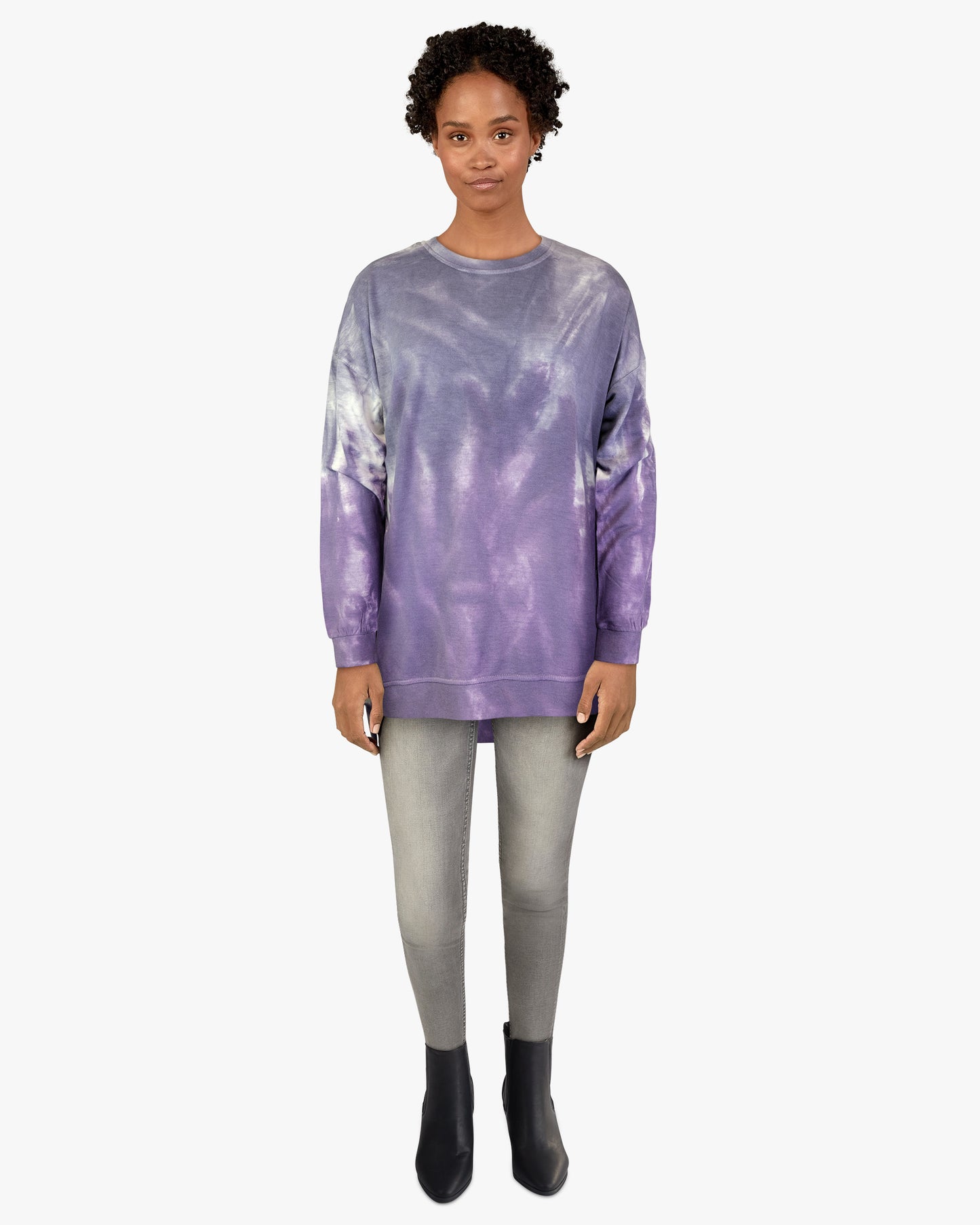 Dip Dye Sweatshirt w/ Side Seam Vents-- Venice Grape (D190645)