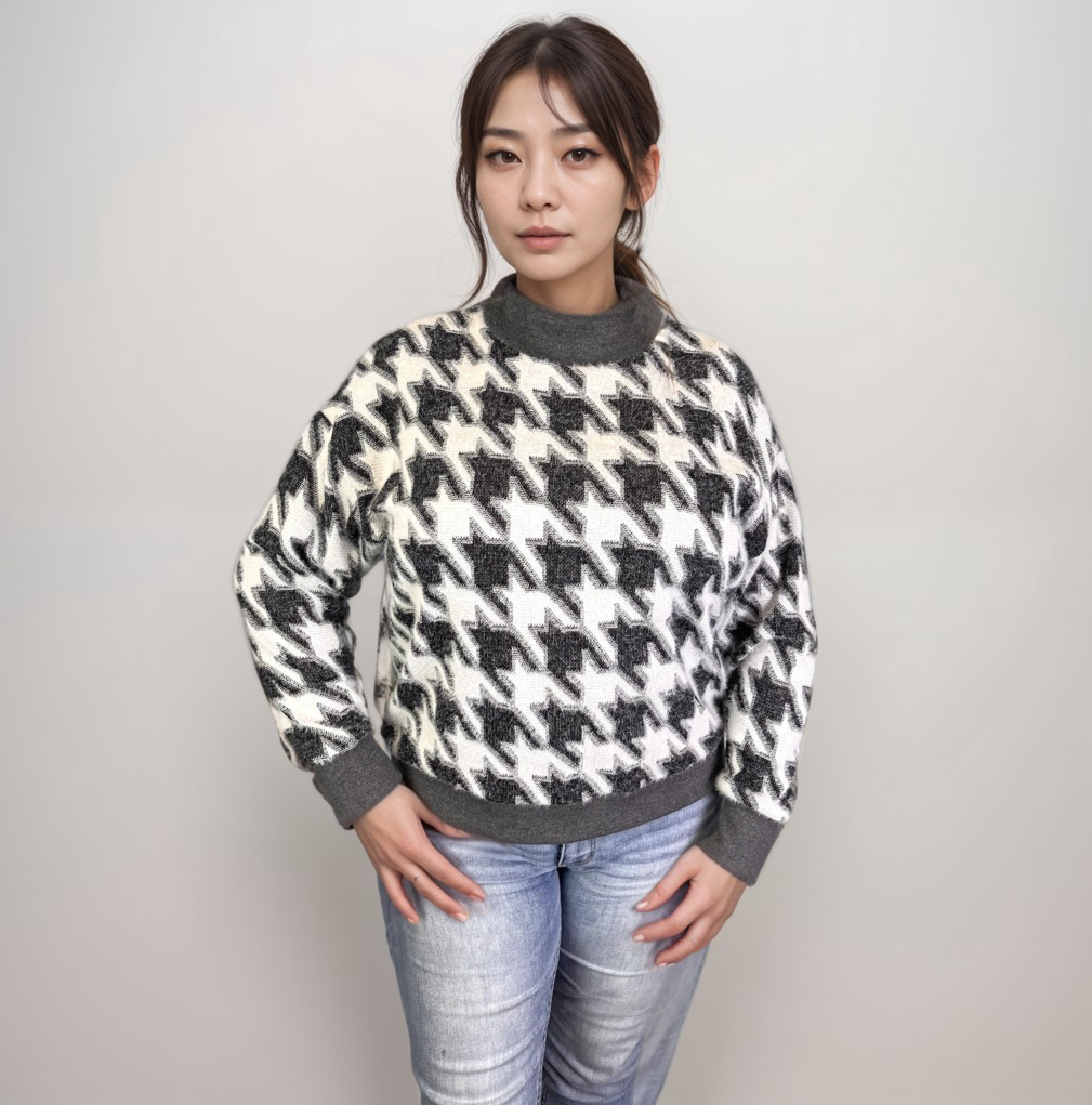 Mock Neck Jacquard Yummy (D28242 Tetro)