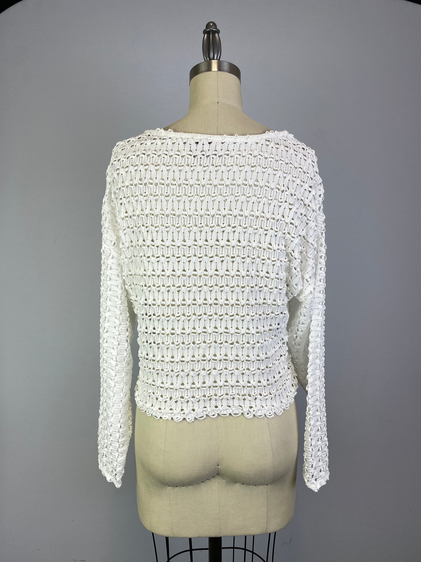 Ribbon Lace Drop Shoulder Top -- Whisper White (D3877)