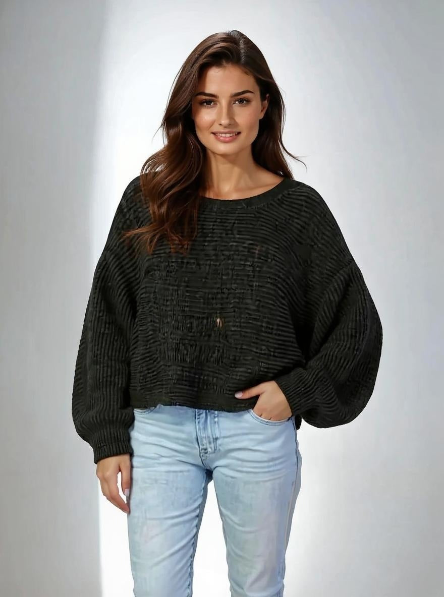Drop Stitch Oversized Sweater (D9341) Phantom