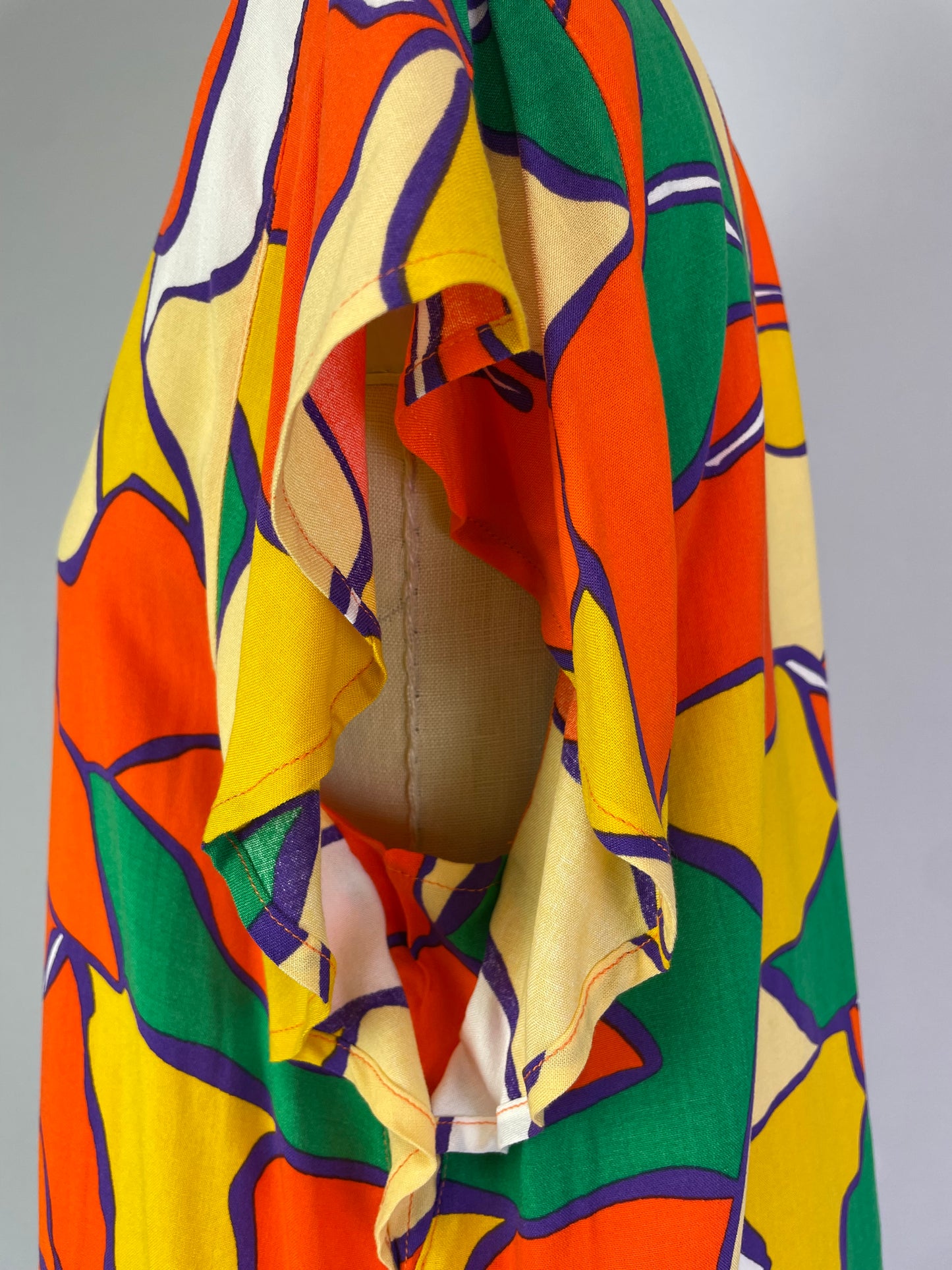 Print Woven Top w Flutter Sleeve Orange Print (D27833R) S/S