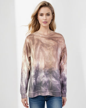 Dip Dye Sweatshirt w/ Side Seam Vents -- Butterfly (D190645)