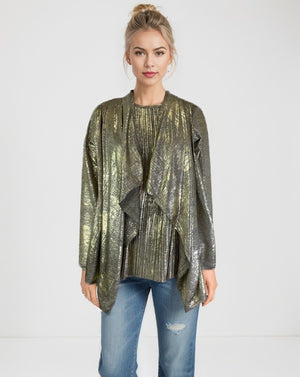 Foil Shine Cardigan - Coffee Gold (D26111)