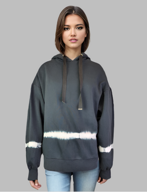 Hooded Cotton Sweatshirt Tie Dye in Navy (Y26536)