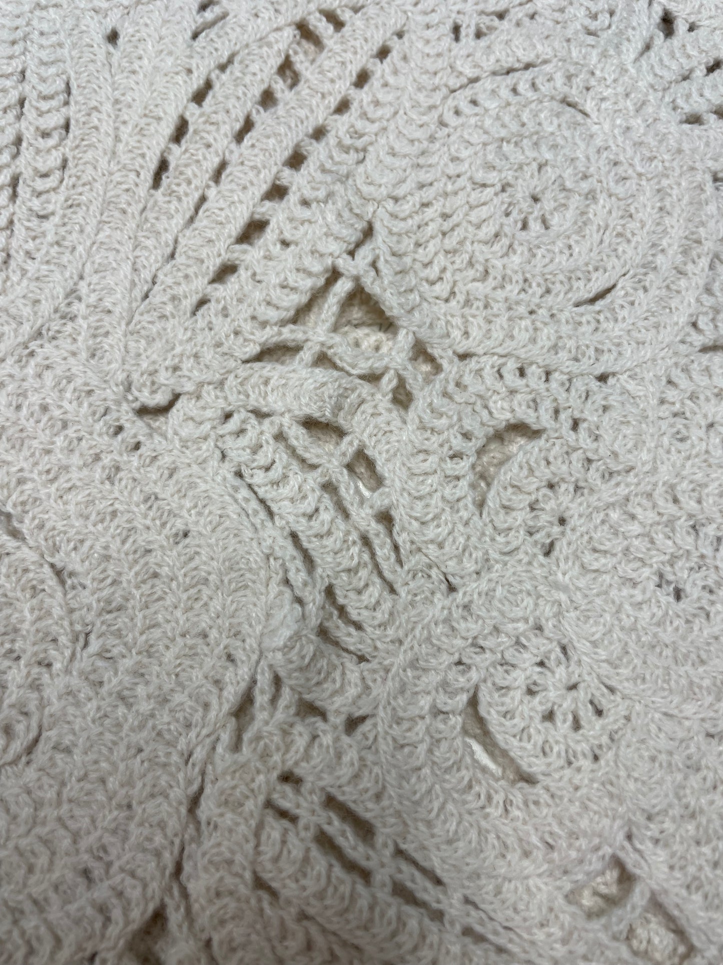 Oversized Crochet Sweater-Like Top -- Cream (D26852)