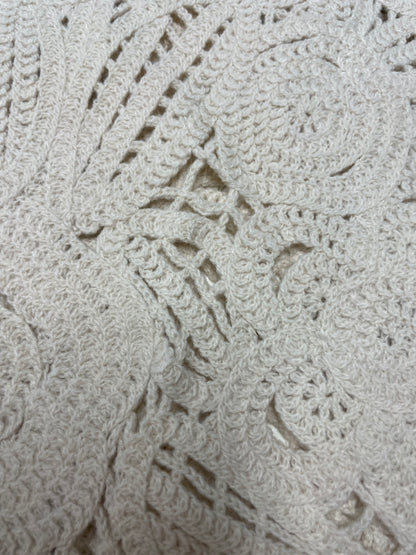 Oversized Crochet Sweater-Like Top -- Cream (D26852)