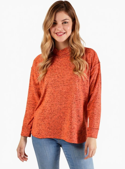 Roll Neck Sweater-like Top - Orange (D190479R)