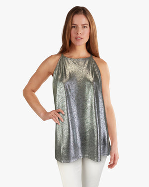 Foil Swing Tank Top - Coffee Silver (D190617)