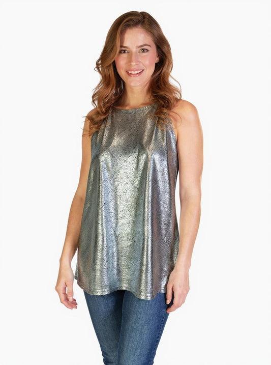 Foil Swing Tank Top - Coffee Silver (D190617)