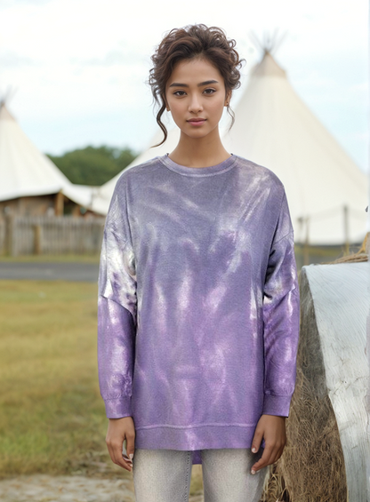Dip Dye Sweatshirt w/ Side Seam Vents-- Venice Grape (D190645)