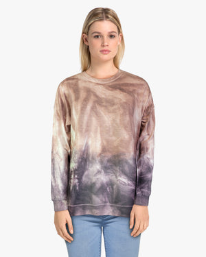 Dip Dye Sweatshirt w/ Side Seam Vents Color Butterfly