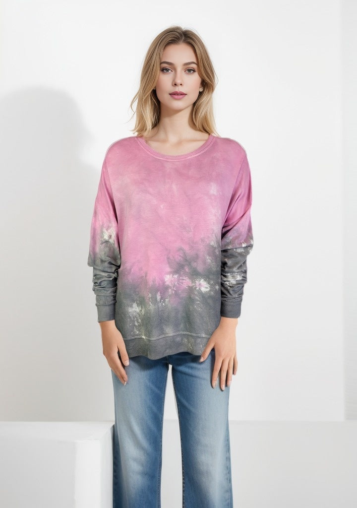 Dip Dye Sweatshirt w/ Side Seam Vents -- Beau Falcon