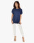 Ruffle Back Swing Top (D190677) New Blue S/S