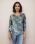 Scoop Neck Sweater-like Top - Teal