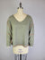 Sweater-like V Neck Top - Nile green (D190713)
