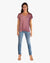 Lace Shoulder Twist Front Top Foxglove (D190743) S/S