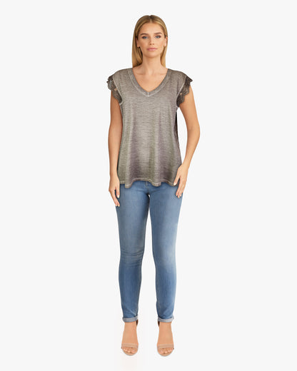 Sleeveless Lace Open Back Detail Top (190750) Satellite