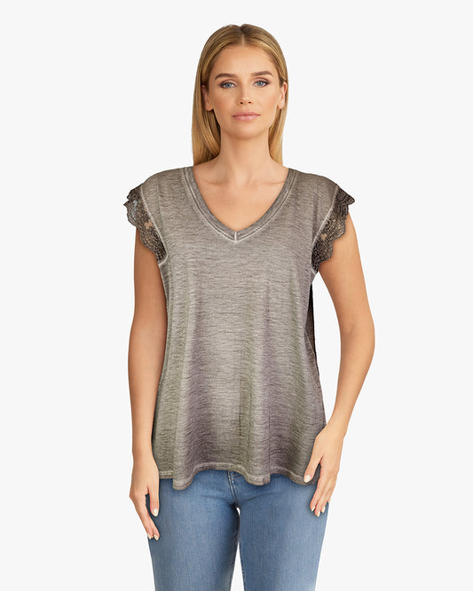 Sleeveless Lace Open Back Detail Top (190750) Satellite