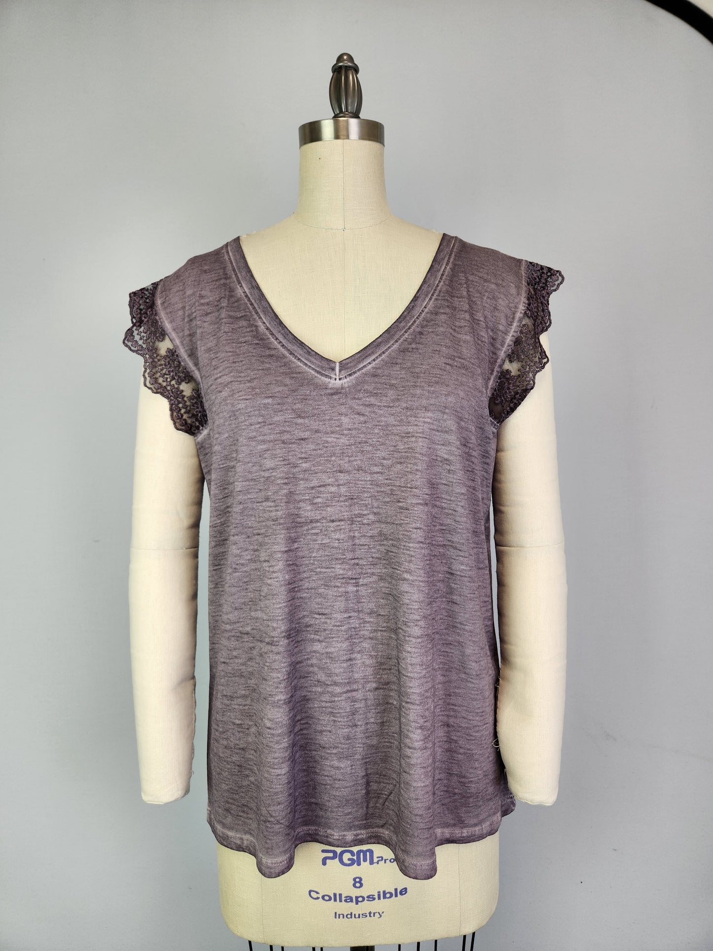 Sleeveless Lace Open Back Detail Top (190750) Cendre