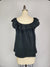 Ruffle Shoulder Top -- Navy (D190757)