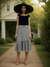 Ruffle Shoulder Top -- Navy (D190757)