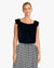 Ruffle Shoulder Top -- Navy (D190757)