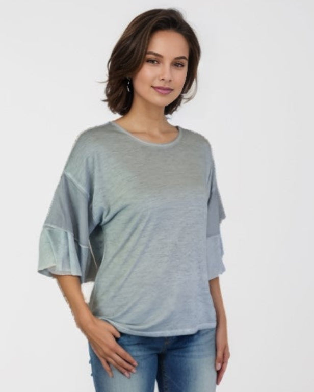 Double Layer Sleeve Oil Dye Top -- Nissi D190764