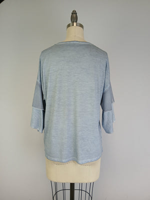 Double Layer Sleeve Oil Dye Top -- Nissi D190764