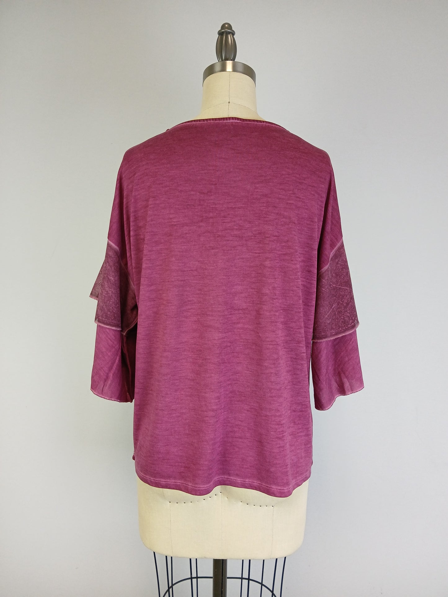 Double Layer Sleeve Oil Dye Top -- Potent Purple D190764