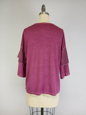 Double Layer Sleeve Oil Dye Top -- Potent Purple D190764