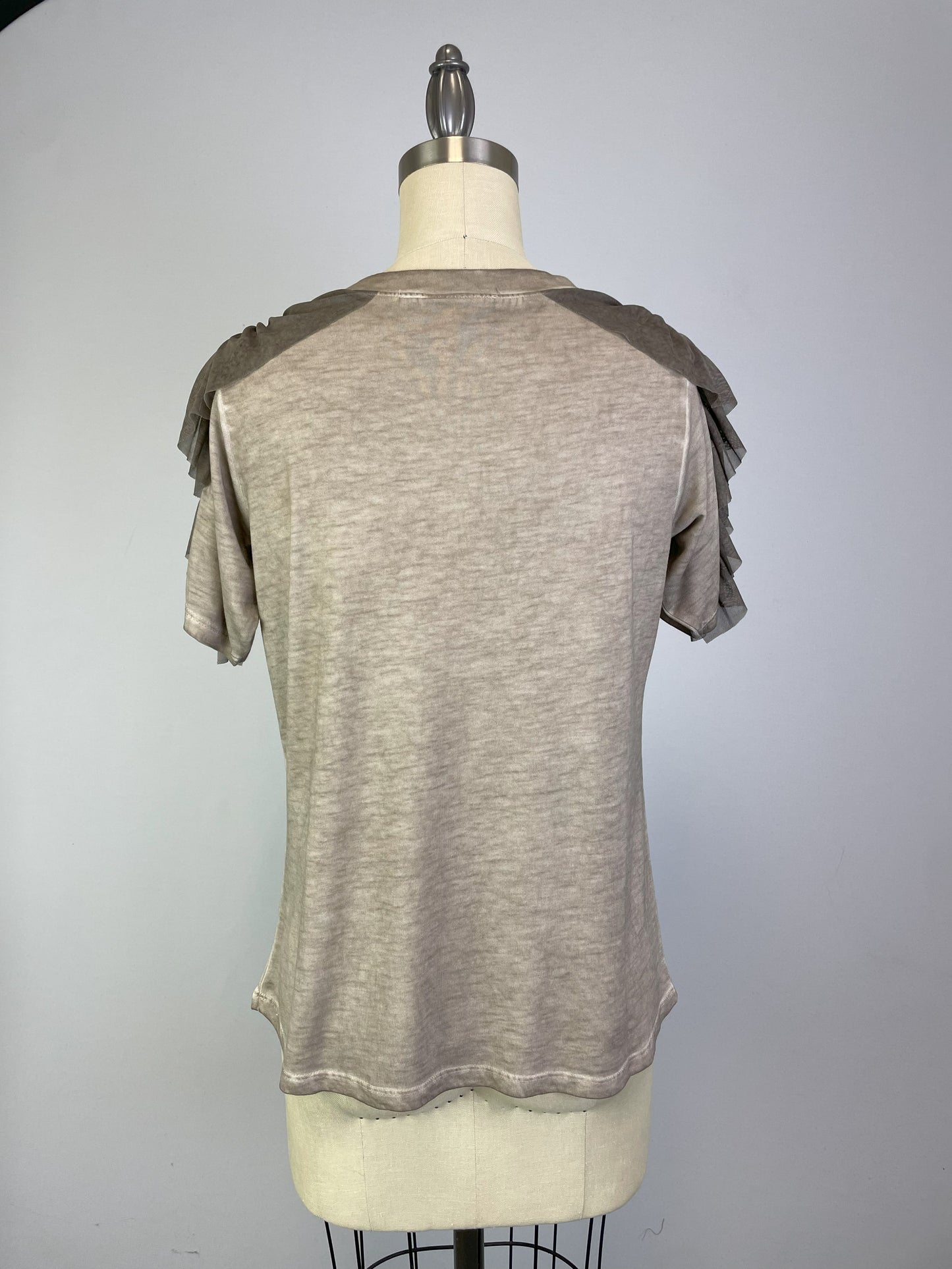 Ruffle Shoulder Oil Dye Top -- Satellite (D190777)