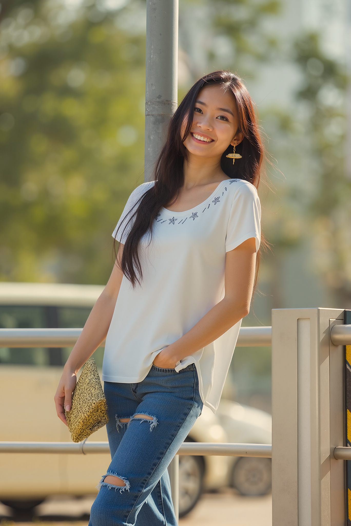 Swing Tee Shirt with Jewels (D1953J) White S/S