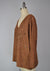 Sweater-like V Neck Foil Screen Top - Chocolate (D1993FS)