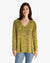 Sweater-like V Neck Foil Screen Top - Messing (D1993FS)