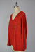 Sweater-like V Neck Foil Screen Top - Red (D1993FS)
