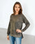 Camo Print Oil Dye Side Vent Pullover Top