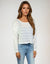 Ribbon Lace Drop Shoulder Top -- Whisper White (D3877)