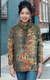 Cowl Neck Drawstring Sweater-like Top - Orange Animal (D24445)