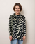 Cowl Neck Drawstring Sweater-like Yummy Top - Black & Sand (D24445)