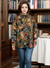 Mock Neck Sweater-like Top - Orange Rose Floral D24671