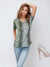 Short Sleeve Scoop Neck Knit Top - Snake Print (D25203)
