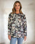 Mock Neck Sweater-like Yummy Top - Pink and Grey Circle (D26028)