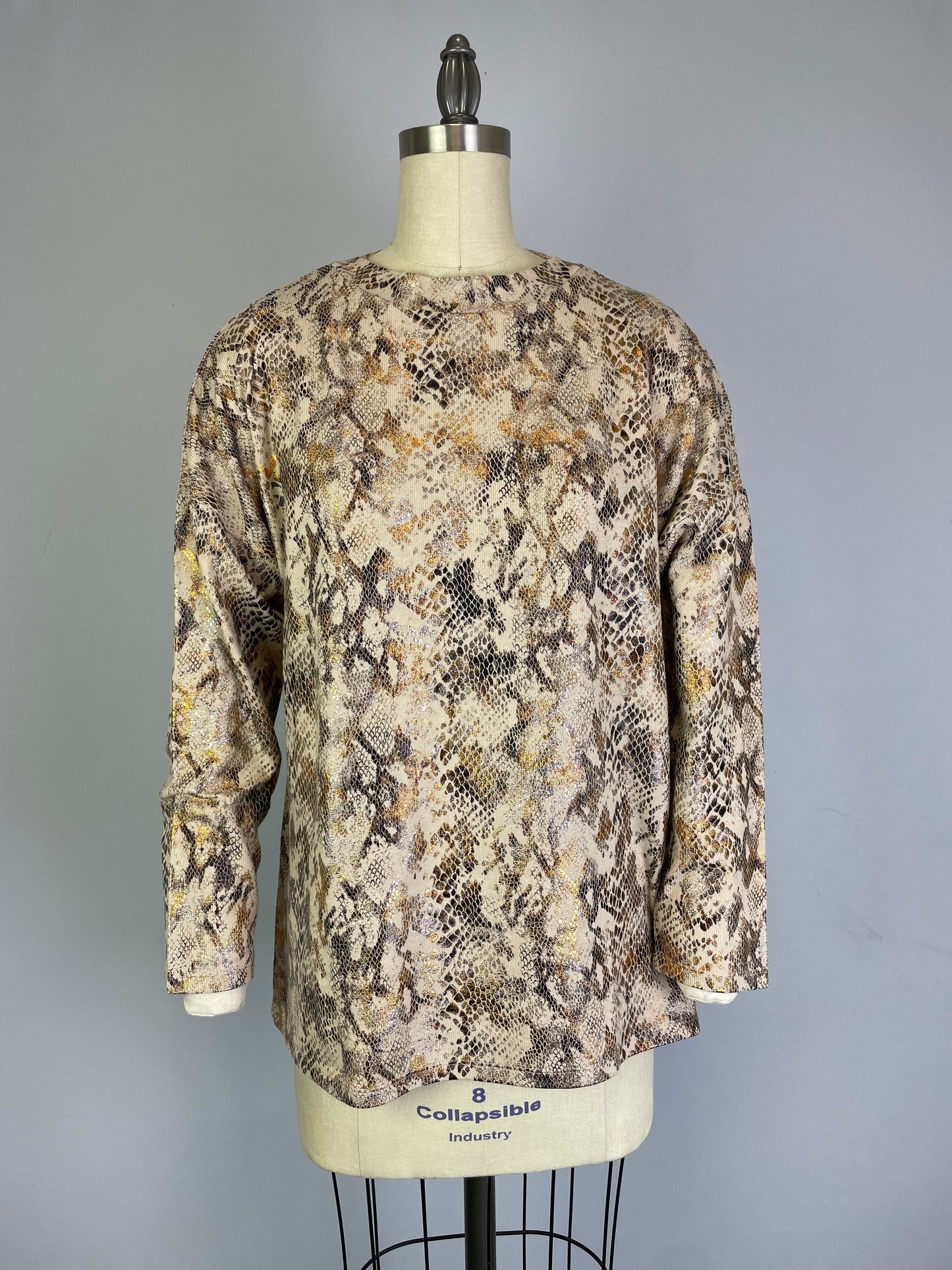 Shine Snake Print L/S Top (D26116R)