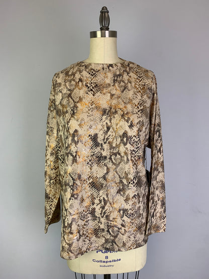 Shine Snake Print L/S Top (D26116R)