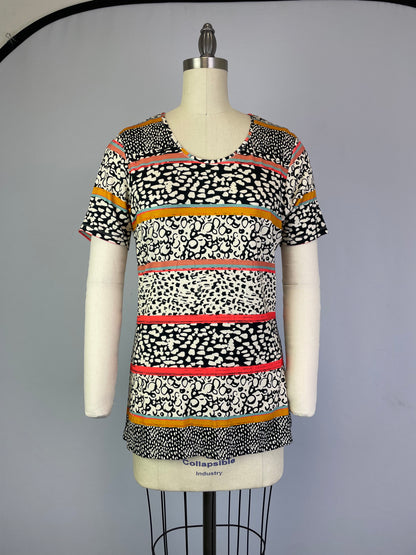 Scoop Neck Knit Printed Top (D26271) S/S