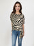 Puff Sleeve Blouse w Banded Bottom -- Zebra Print (D26872R)