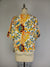 Puff Sleeve Blouse w Banded Bottom -- Flower Print (D26872R)