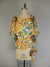 Puff Sleeve Blouse w Banded Bottom -- Flower Print (D26872R)