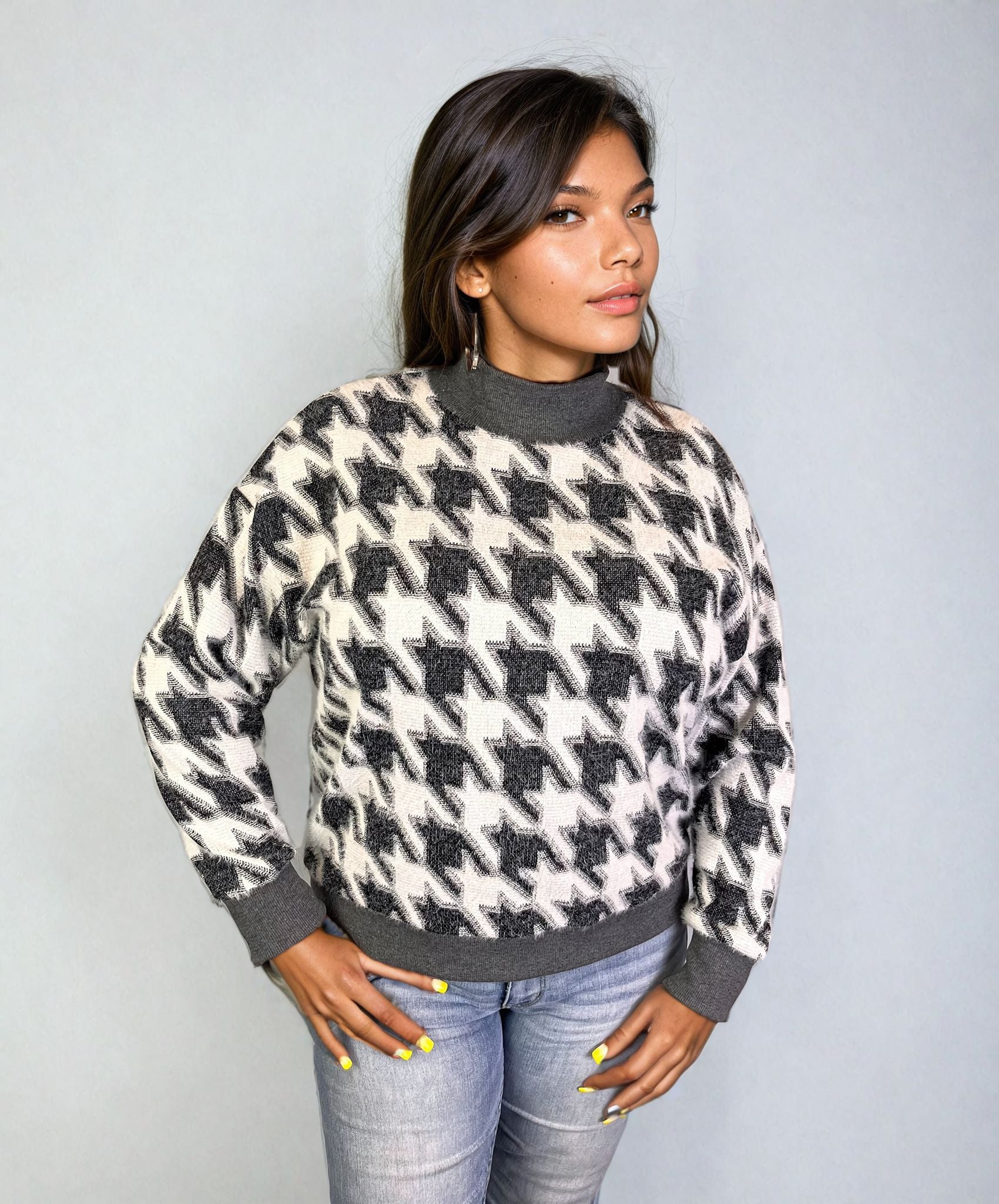 Mock Neck Jacquard Yummy (D28242 Tetro)