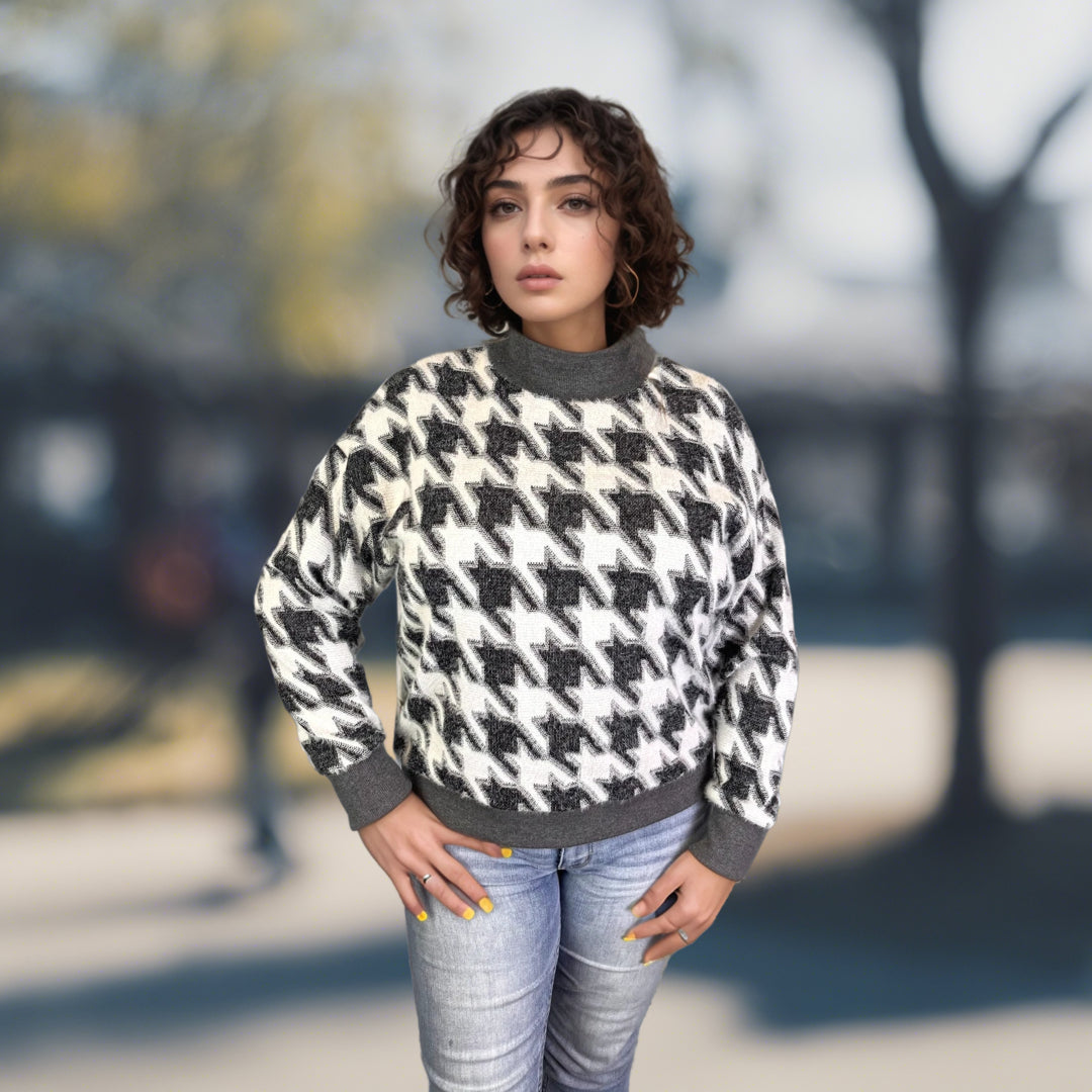 Mock Neck Jacquard Yummy (D28242 Tetro)